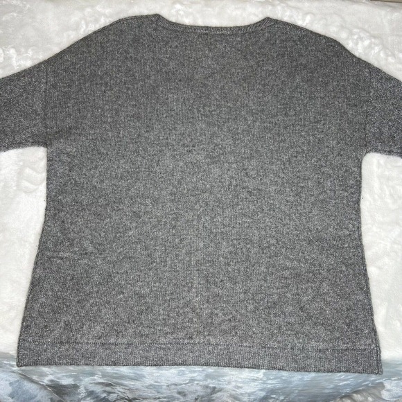 Emma & Ivy Women's Gray Metallic 100% Cashmere Pull Over Sweater Size L - Picture 5 of 10